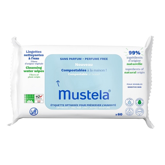 Mustela Salviette Acqua Compostabili Senza Profumo 60 Pezzi Mustela Salviette Acqua Compostabili Senza Profumo 60 Pezzi