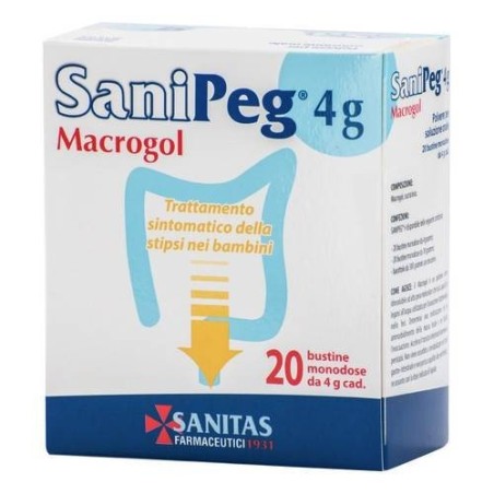 Sanipeg Macrogol Polvere Per Soluzione Orale 20 Bustine Da 4 G Sanipeg Macrogol Polvere Per Soluzione Orale 20 Bustine Da 4 G