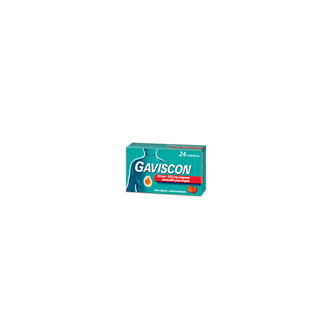 Gaviscon 24 Compresse Masticabili 250 Mg + 133,5 Mg Fragola