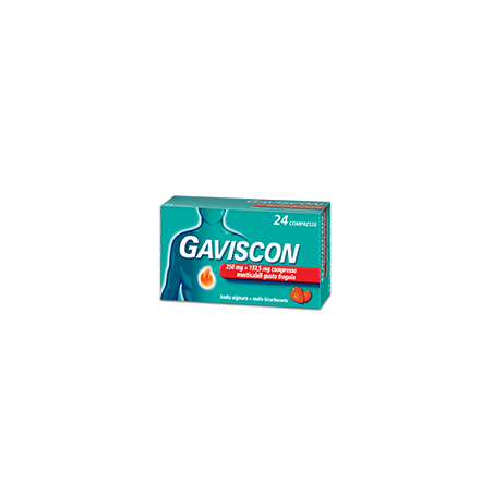 Gaviscon 24 Compresse Masticabili 250 Mg + 133,5 Mg Fragola