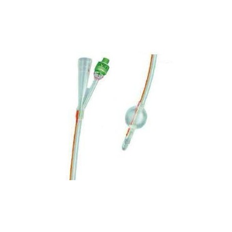 Catetere Foley In Silicone Trasparente A 2 Vie Con Palloncino 5-10ml Diametro Ch16 5,33mm Lunghezza 40cm