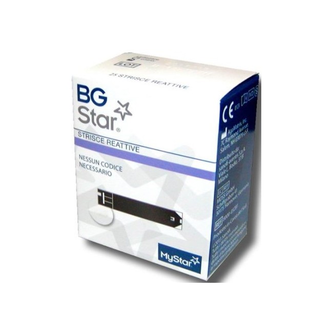 Strisce Reattive Misurazione Glicemia Bgstar Mystar 25 Pezzi