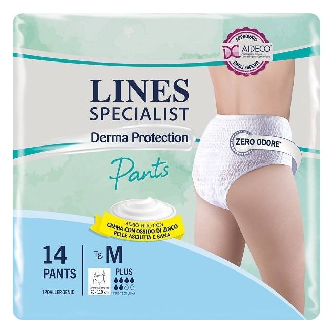 Pannolone Per Incontinenza Lines Specialist Derma Pants Plus M 14 Pezzi