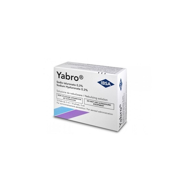 Yabro 10 Fiale 3ml Acido Ialuronico 0,3% Soluzione Per Nebulizzatore Yabro 10 Fiale 3ml Acido Ialuronico 0,3% Soluzione Per Nebulizzatore