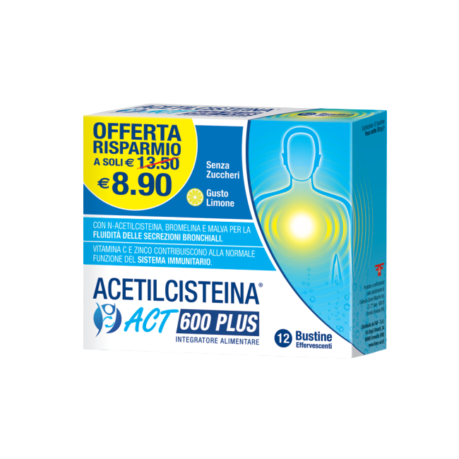 Acetilcisteina Act Plus Nac 600 12 Bustine Effervescenti Agrumi Acetilcisteina Act Plus Nac 600 12 Bustine Effervescenti Agrumi