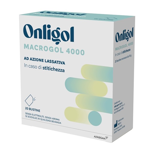 Onligol Macrogol 4000 20 Bustine 10 G Senza Zucchero Onligol Macrogol 4000 20 Bustine 10 G Senza Zucchero