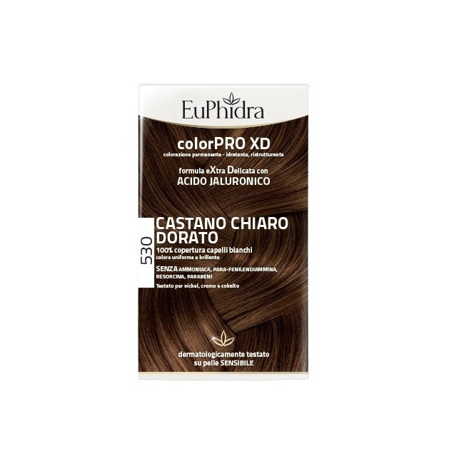 Euphidra Colorpro Xd 530 Castano Chiaro Dorato Gel Colorante Capelli In Flacone + Attivante + Balsamo + Guanti