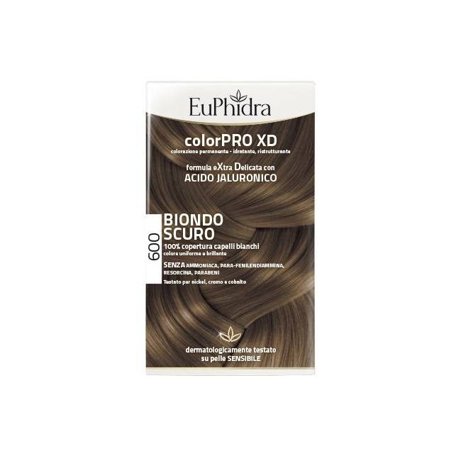 Euphidra Colorpro Xd 600 Biondo Scuro Gel Colorante Capelli In Flacone + Attivante + Balsamo + Guanti