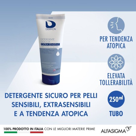 Dermon Detergente Doccia Extrasensitive Crema Lavante Uso Frequente 250 Ml
