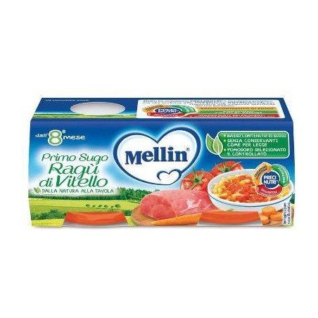 Mellin Primosugo Ragu' Di Vitello 2 Vasetti Da 80 G