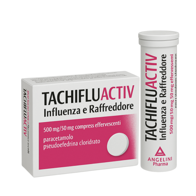 TACHIFLUACTIV INFLUENZA E RAFFREDDORE*10 cpr eff 500 mg + 60mg TACHIFLUACTIV INFLUENZA E RAFFREDDORE*10 cpr eff 500 mg + 60mg