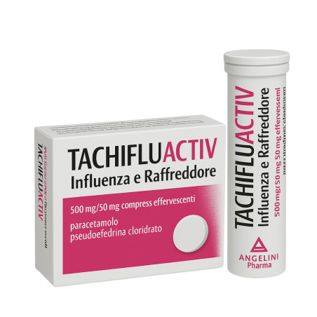 TACHIFLUACTIV INFLUENZA E RAFFREDDORE*10 cpr eff 500 mg + 60mg TACHIFLUACTIV INFLUENZA E RAFFREDDORE*10 cpr eff 500 mg + 60mg