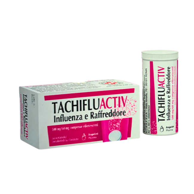 TACHIFLUACTIV INFLUENZA E RAFFREDDORE*10 cpr eff 500 mg + 60mg TACHIFLUACTIV INFLUENZA E RAFFREDDORE*10 cpr eff 500 mg + 60mg