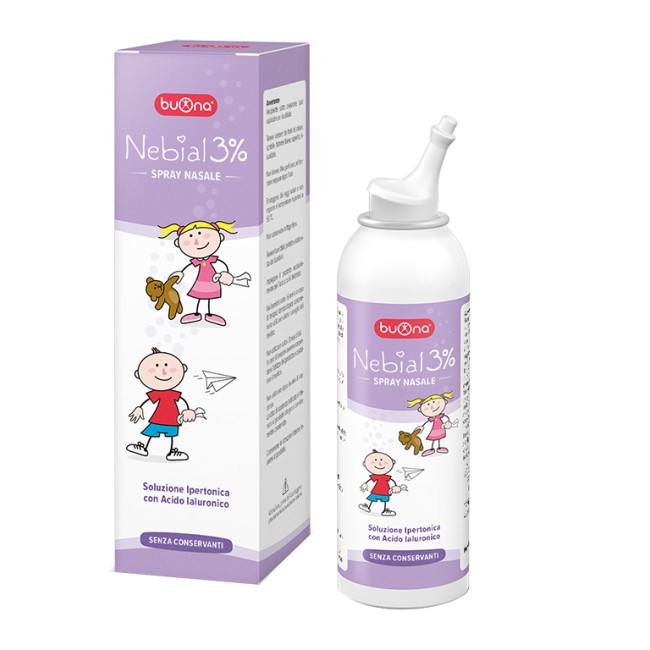 Nebial Soluzione Salina Ipertonica Di Sodio Cloruro Al 3% Con Acido Ialuronico Spray Nasale 100 Ml Nebial Soluzione Salina Ipertonica Di Sodio Cloruro Al 3% Con Acido Ialuronico Spray Nasale 100 Ml
