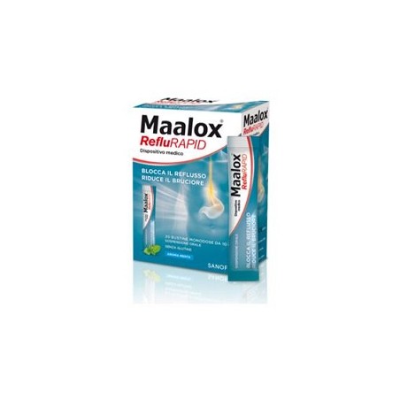 Sospensione Orale Maalox Reflurapid 20 Bustine Monodose Da 10 Ml Sospensione Orale Maalox Reflurapid 20 Bustine Monodose Da 10 Ml