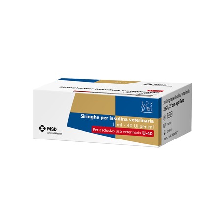 Siringa Insulina Uso Veterinario Msd-ah 30 Siringhe 40 Ui/ml