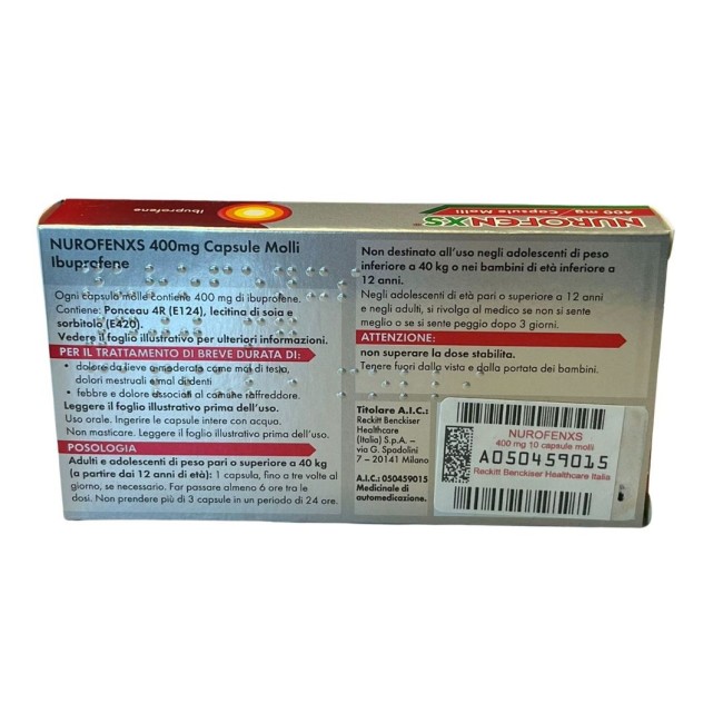 NUROFENXS*10 cps molli 400 mg