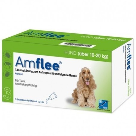 AMFLEE*spot-on soluz 3 pipette 1,34 ml 134 mg cani da 10 a 20 Kg
