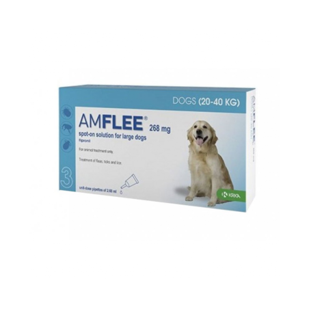AMFLEE*spot-on soluz 3 pipette 2,68 ml 268 mg cani da 20 a 40 Kg