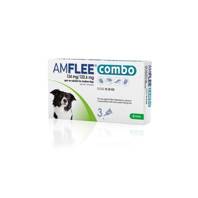 AMFLEE COMBO*spot-on soluz 3 pipette 1,34 ml 134 mg + 120,6mg cani da 10 a 20 Kg
