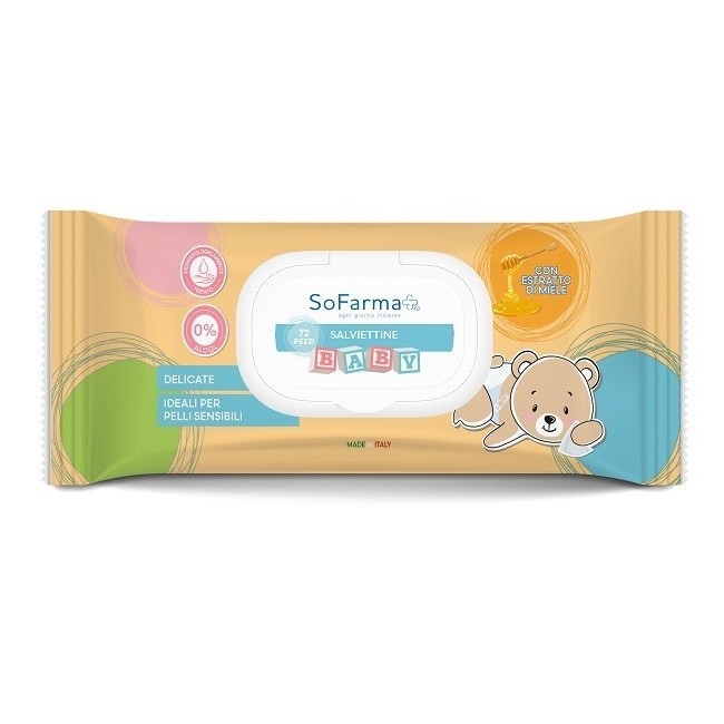 SALVIETTINE BABY MIELE 72 PEZZI SOFARMAPIU' SALVIETTINE BABY MIELE 72 PEZZI SOFARMAPIU'