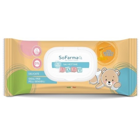 SALVIETTINE BABY MIELE 72 PEZZI SOFARMAPIU' SALVIETTINE BABY MIELE 72 PEZZI SOFARMAPIU'