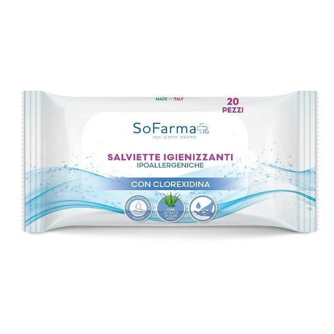 SALVIETTINE IGIENIZZANTI POCKET CLOREXIDINA 20 PEZZI SOFARMAPIU' SALVIETTINE IGIENIZZANTI POCKET CLOREXIDINA 20 PEZZI SOFARMAPIU'