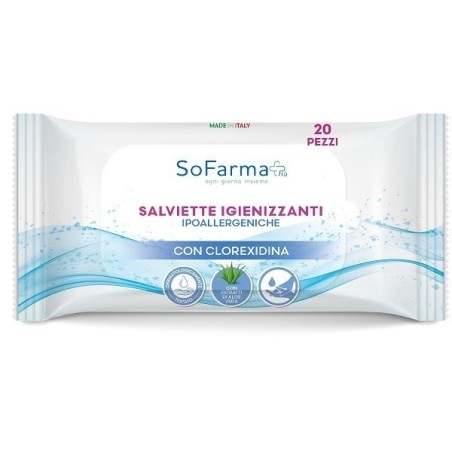 SALVIETTINE IGIENIZZANTI POCKET CLOREXIDINA 20 PEZZI SOFARMAPIU' SALVIETTINE IGIENIZZANTI POCKET CLOREXIDINA 20 PEZZI SOFARMAPIU'