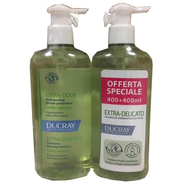 DUCRAY EXTRA DELICATO SHAMPOO DERMOPROTETTIVO 2X400 ML PROMO