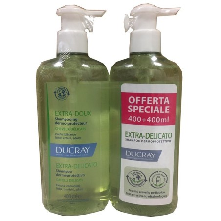DUCRAY EXTRA DELICATO SHAMPOO DERMOPROTETTIVO 2X400 ML PROMO