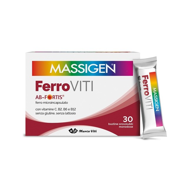 Massigen Ferroviti 30 Bustine Orosolubili Massigen Ferroviti 30 Bustine Orosolubili