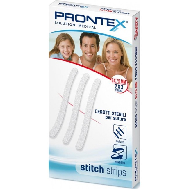 PRONTEX STITCH STRIPS 6X75 6PZ PRONTEX STITCH STRIPS 6X75 6PZ