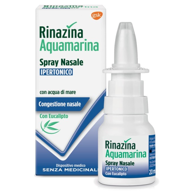 Rinazina Aquamarina Spray Nasale Ipertonico Con Eucalipto 20 Ml Rinazina Aquamarina Spray Nasale Ipertonico Con Eucalipto 20 Ml