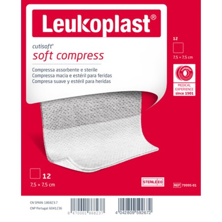 Garza Idrofila Compressa Cutisoft Tessuto Non Tessuto 7,5x7,5 Cm 12 Pezzi