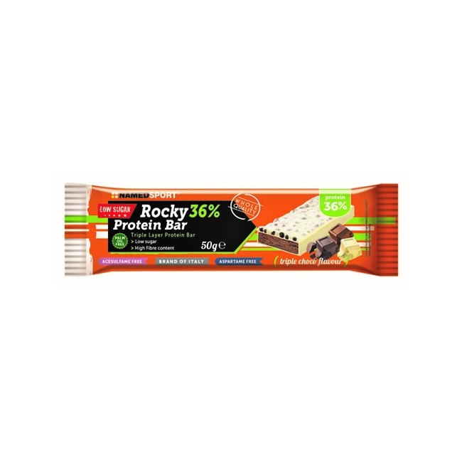 Rocky 36% Protein Bar Triple Choco Barretta 50 G Rocky 36% Protein Bar Triple Choco Barretta 50 G