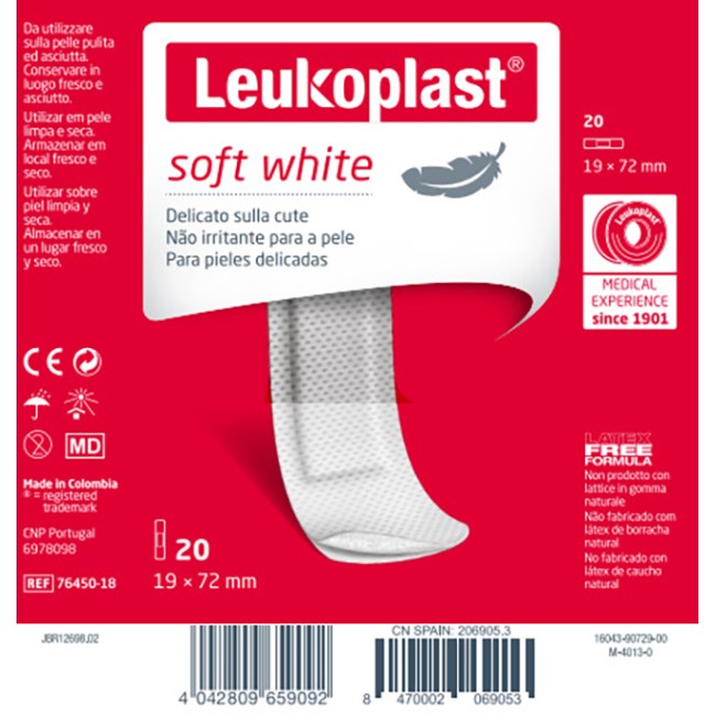 Leukoplast Soft White 72 X 19 Cm 20 Pezzi Leukoplast Soft White 72 X 19 Cm 20 Pezzi