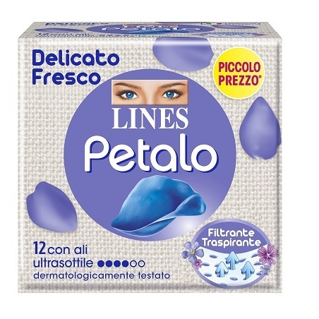 Lines Petalo Blu Assorbente Con Ali 12 Pezzi
