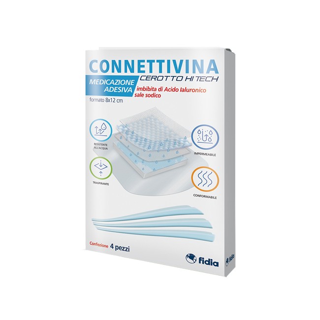 Cerotto Connettivina Hitech 8 X 12 Cm 4 Pezzi