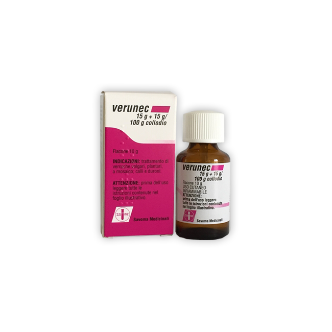 Verunec Collodio Soluzione Cutanea 15 G + 15 G/100 G Verunec Collodio Soluzione Cutanea 15 G + 15 G/100 G