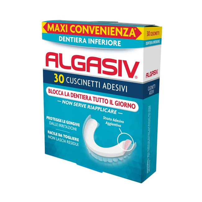 Algasiv Adesivo Per Protesi Dentaria Inferiore 30 Pezzi