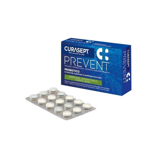 Curasept Prevent Probiotico 14 Compresse Masticabili Curasept Prevent Probiotico 14 Compresse Masticabili