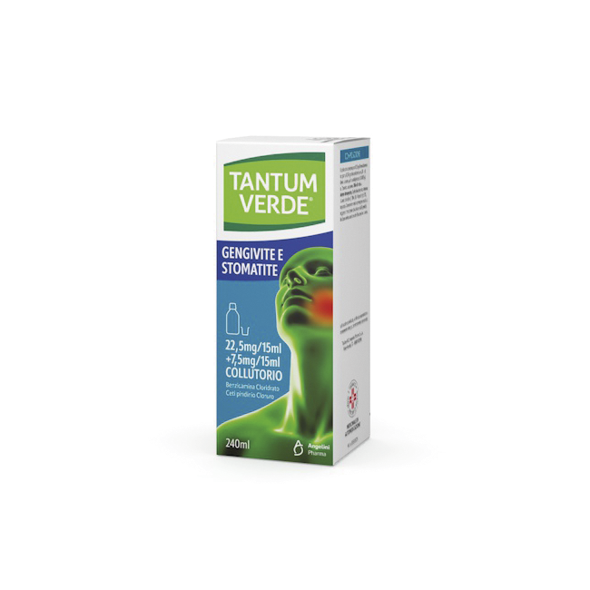 Tantum Verde Bocca Colluttorio 240 Ml 22,5 Mg/15 Ml + 7,5 Mg/15 Ml