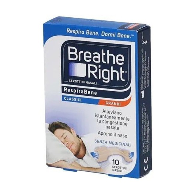 Cerotti Nasali Breathe Right Classici Grandi 10 Pezzi Cerotti Nasali Breathe Right Classici Grandi 10 Pezzi