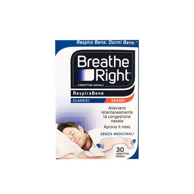 Cerotti Nasali Breathe Right Classici Grandi 30 Pezzi Cerotti Nasali Breathe Right Classici Grandi 30 Pezzi