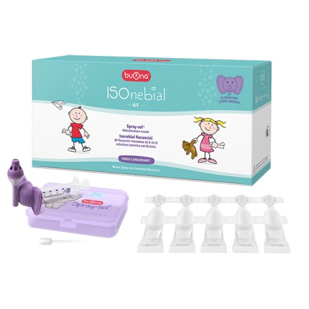 Isonebial Kit Pulizia Cavita' Nasali 20 Flaconcini Monodose 5 Ml + Siringa Luer Lock Soft-jeck + Ago Cannula + Nebulizzatore Spr Isonebial Kit Pulizia Cavita' Nasali 20 Flaconcini Monodose 5 Ml + Siringa Luer Lock Soft-jeck + Ago Cannula + Nebulizzatore Spr
