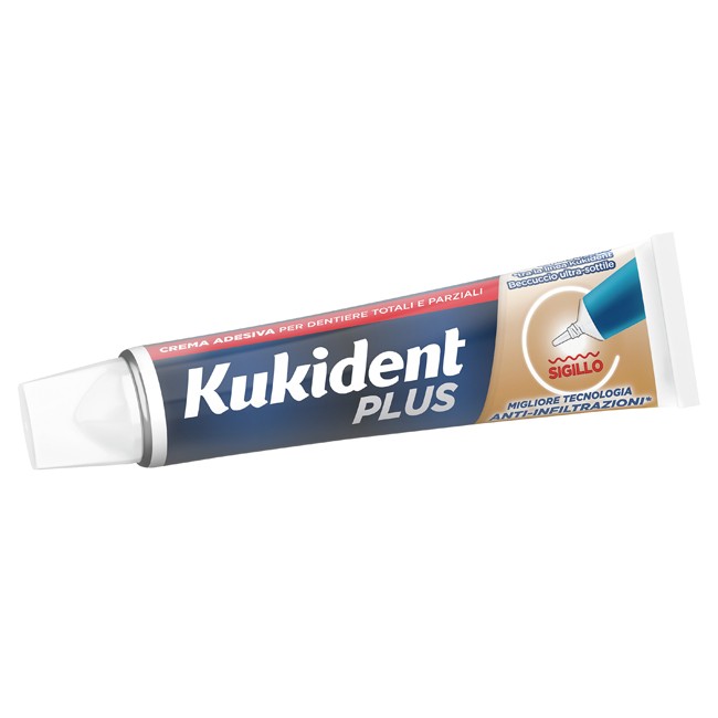 Kukident Plus Barriera Anti-cibo Neutro Crema Adesiva Dentiere 40 G Kukident Plus Barriera Anti-cibo Neutro Crema Adesiva Dentiere 40 G