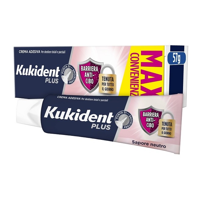 Kukident Plus Barriera Anti-cibo Neutro Crema Adesiva Dentiere 57 G