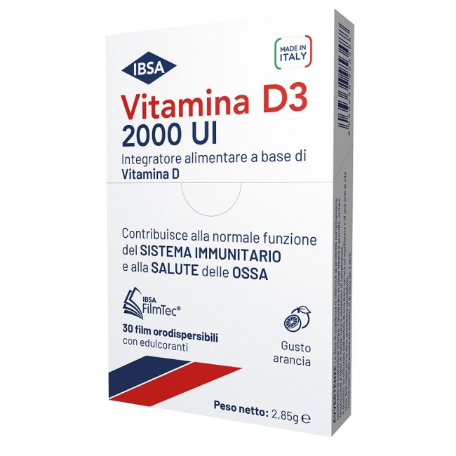 Vitamina D3 Ibsa 2000 Ui 30 Film Orodispersibili Vitamina D3 Ibsa 2000 Ui 30 Film Orodispersibili
