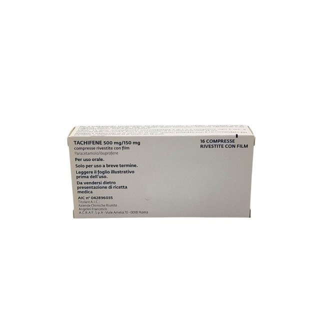 Tachifene 16 Compresse Rivestite 500 Mg + 150 Mg Tachifene 16 Compresse Rivestite 500 Mg + 150 Mg