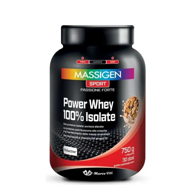 Massigen Sport Power Whey Isolate Cookies 750 G Massigen Sport Power Whey Isolate Cookies 750 G